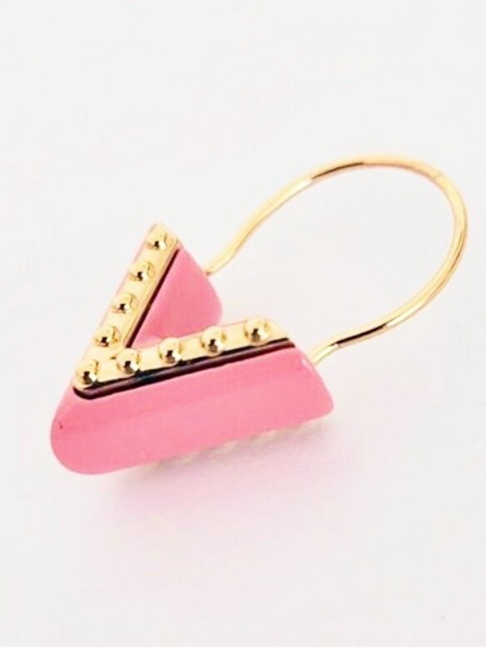 Louis Vuitton Pink and Gold V-Shaped Drop Statement Earring - Picture 3 of 7